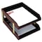 Dacasso Two-Tone Leather Double Letter Trays AG-7020 - alternate 1